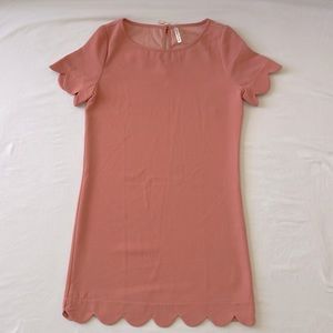 MITTO SCALLOP DRESS - coral